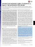 Cover page: Structural and mechanistic studies of polymerase η bypass of phenanthriplatin DNA damage