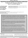 Cover page: Typed versus Voice Recognition for Data Entry in an Electronic Health Record: Emergency Department Physician Time Utilization and Interruptions