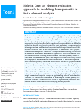 Cover page: Hole in One: an element reduction approach to modeling bone porosity in finite element analysis