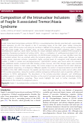 Cover page: Composition of the Intranuclear Inclusions of Fragile X-associated Tremor/Ataxia Syndrome