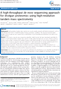 Cover page: A high-throughput de novo sequencing approach for shotgun proteomics using high-resolution tandem mass spectrometry