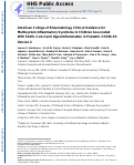 Cover page: American College of Rheumatology Clinical Guidance for Multisystem Inflammatory Syndrome in Children Associated With SARS–CoV‐2 and Hyperinflammation in Pediatric COVID‐19: Version 2