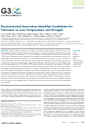 Cover page: Environmental Association Identifies Candidates for Tolerance to Low Temperature and Drought