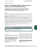 Cover page: Safety of the BNT162b2 mRNA COVID-19 vaccine in patients with familial Mediterranean fever.