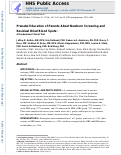 Cover page: Prenatal Education of Parents About Newborn Screening and Residual Dried Blood Spots: A Randomized Clinical Trial