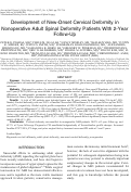Cover page: Development of New-Onset Cervical Deformity in Nonoperative Adult Spinal Deformity Patients With 2-Year Follow-Up.