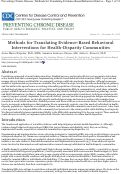 Cover page: Methods for Translating Evidence-Based Behavioral Interventions for Health-Disparity Communities