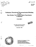 Cover page: PRELIMINARY THERMAL AND THERMOMECHANICAL MODELING FOR THE NEAR SURFACE TEST FACILITY HEATER EXPERIMENTS AT HANFORD