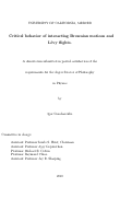 Cover page: Critical behavior of interacting Brownian motions and L´evy flights