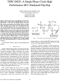 Cover page: TSPC-DICE: a single phase clock high performance SEU hardened flip-flop