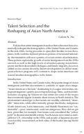 Cover page: Talent Selection and the Reshaping of Asian North America