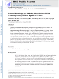 Cover page: Parental Knowledge and Attitudes About Universal Lipid Screening Among Children Aged 9 to 11 Years