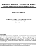 Cover page: Strengthening the Voice of California's New Workers: Labor and Community Efforts to Improve Worker Health and Safety