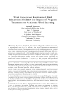 Cover page: Word Generation Randomized Trial: Discussion Mediates the Impact of Program Treatment on Academic Word Learning