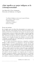 Cover page: ¿Qué significa ser mujer indígena en la contemporaneidad?