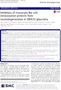 Cover page: Inhibition of monocyte-like cell extravasation protects from neurodegeneration in DBA/2J glaucoma