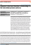 Cover page: Sequence-structure-function relationships in the microbial protein universe