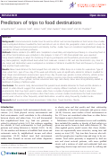 Cover page: Predictors of trips to food desintations