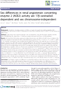 Cover page: Sex differences in renal angiotensin converting enzyme 2 (ACE2) activity are 17-beta-estradiol-dependent and sex chromosome-independent