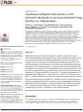 Cover page: Tropheryma whipplei colonization in HIV-infected individuals is not associated with lung function or inflammation