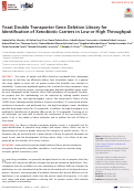 Cover page: Yeast Double Transporter Gene Deletion Library for Identification of Xenobiotic Carriers in Low or High Throughput.