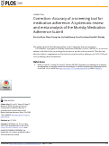 Cover page: Correction: Accuracy of a screening tool for medication adherence: A systematic review and meta-analysis of the Morisky Medication Adherence Scale-8