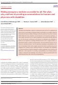 Cover page: Making emergency medicine accessible for all: The what, why, and how of providing accommodations for learners and physicians with disabilities