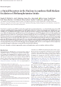 Cover page: κ Opioid Receptors in the Nucleus Accumbens Shell Mediate Escalation of Methamphetamine Intake