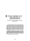 Cover page of Human memory and the concept of reinforcement