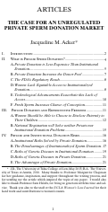 Cover page: The Case for an Unregulated Private Sperm Donation Market
