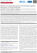 Cover page: Machine Learning Approaches to Understand Cognitive Phenotypes in People With HIV