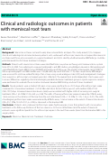 Cover page: Clinical and radiologic outcomes in patients with meniscal root tears.