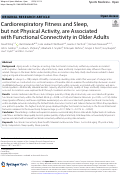 Cover page: Cardiorespiratory Fitness and Sleep, but not Physical Activity, are Associated with Functional Connectivity in Older Adults.