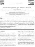 Cover page: Survival following dementia onset: Alzheimer's disease and vascular dementia