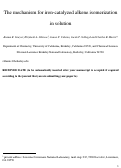 Cover page: The mechanism for iron-catalyzed alkene isomerization in solution