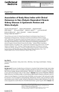 Cover page: Association of Body Mass Index with Clinical Outcomes in Non-Dialysis-Dependent Chronic Kidney Disease: A Systematic Review and Meta-Analysis.