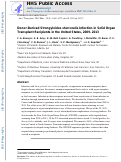 Cover page: Donor-Derived Strongyloides stercoralis Infection in Solid Organ Transplant Recipients in the United States, 2009–2013