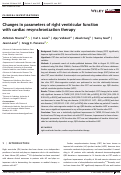 Cover page: Changes in parameters of right ventricular function with cardiac resynchronization therapy