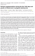 Cover page: Nutrient supplementation during the first 1000 days and growth of infants born to pregnant adolescents