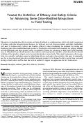 Cover page: Toward the Definition of Efficacy and Safety Criteria for Advancing Gene Drive-Modified Mosquitoes to Field Testing.