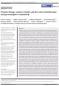 Cover page: Climate change, women’s health, and the role of obstetricians and gynecologists in leadership