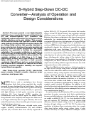 Cover page: S-Hybrid Step-Down DCDC ConverterAnalysis of Operation and Design Considerations