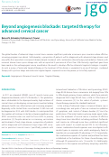 Cover page: Beyond angiogenesis blockade: targeted therapy for advanced cervical cancer