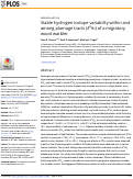 Cover page: Stable hydrogen isotope variability within and among plumage tracts (δ2HF) of a migratory wood warbler