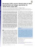 Cover page: Phenological shifts conserve thermal niches in North American birds and reshape expectations for climate-driven range shifts