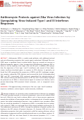 Cover page: Azithromycin Protects against Zika virus Infection by Upregulating virus-induced Type I and III Interferon Responses.