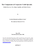 Cover page: The Components of Corporate Credit Spreads: Default, Recovery, Tax, Jumps, Liquidity, and Market Factors