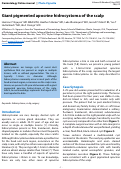 Cover page: Giant pigmented apocrine hidrocystoma of the scalp