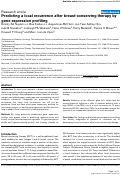 Cover page: Predicting a local recurrence after breast-conserving therapy by gene expression profiling