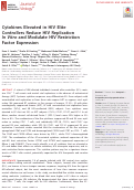 Cover page: Cytokines Elevated in HIV Elite Controllers Reduce HIV Replication In Vitro and Modulate HIV Restriction Factor Expression